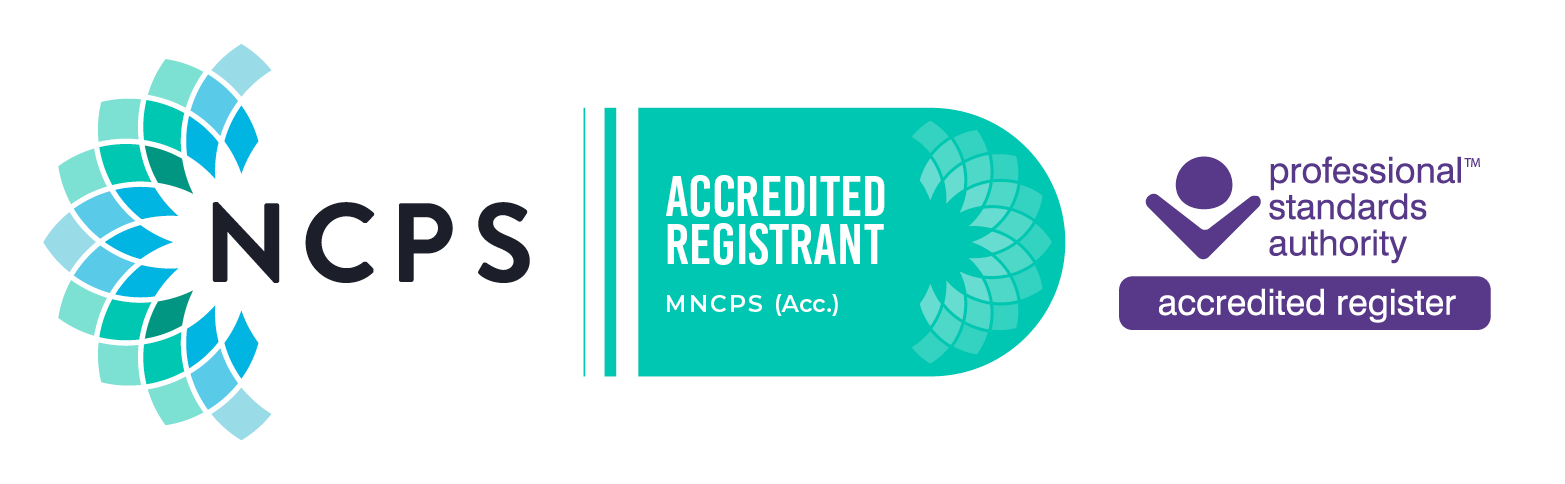 NCPS Individual Accredited Registrant Logo National Counselling and Psychotherapy Society, Accredited Registrant logo